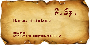 Hanus Szixtusz névjegykártya